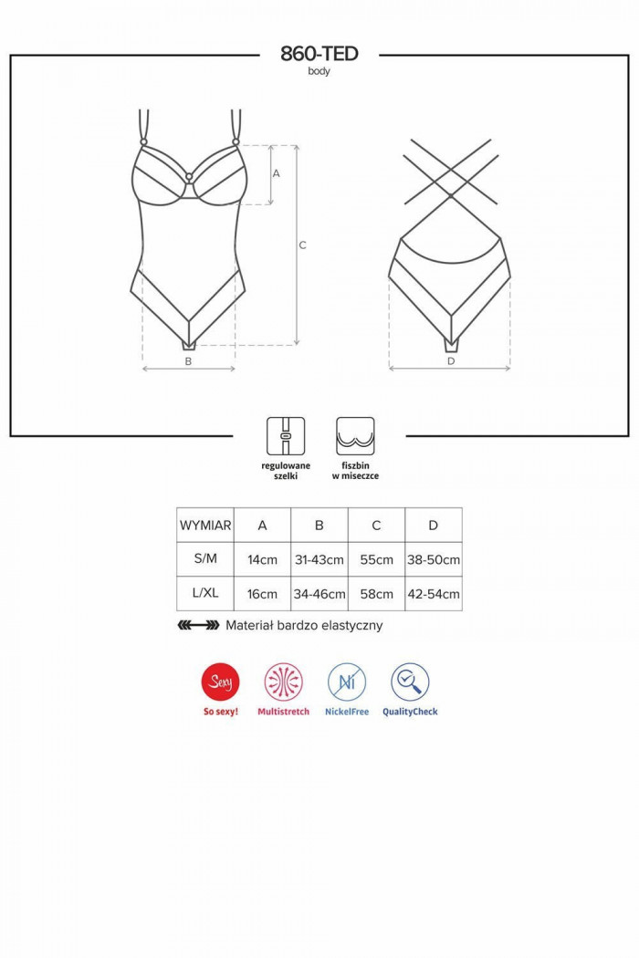 Боді мереживне Obsessive 860-TED-1