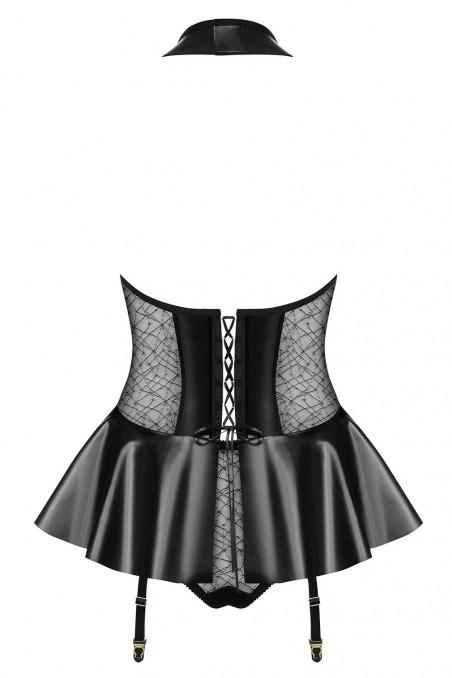 Корсет под кожу с трусиками Obsessive 859-COR-1