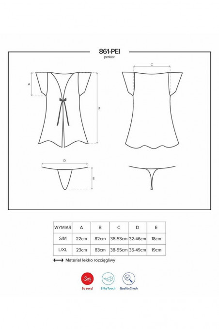 Халатик со стрингами Obsessive 861-PEI-5