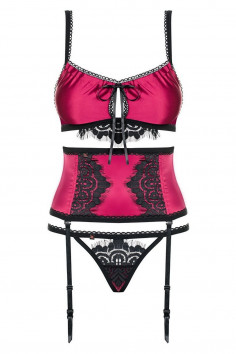 Комплект атласный с поясом Obsessive 861-SEG-5 2