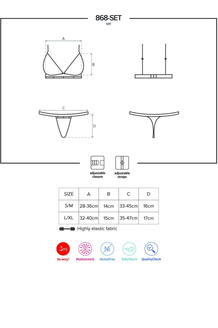 Комплект с кружевом Obsessive 868-SET-1