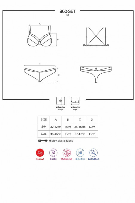 Комплект мереживною Obsessive 860-SET-2 set