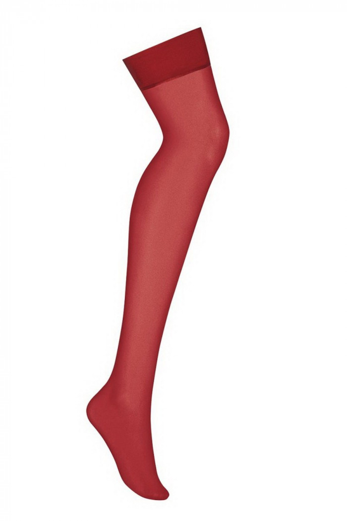 Чулки под пояс бордо Obsessive S800