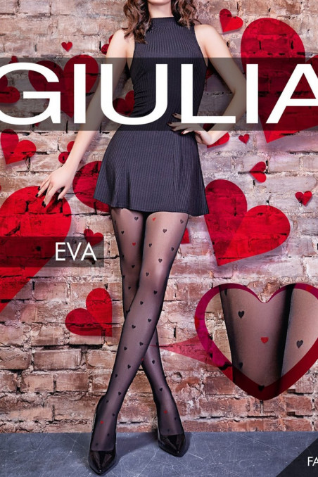 Колготки с узором "сердечки" GIULIA Eva 01