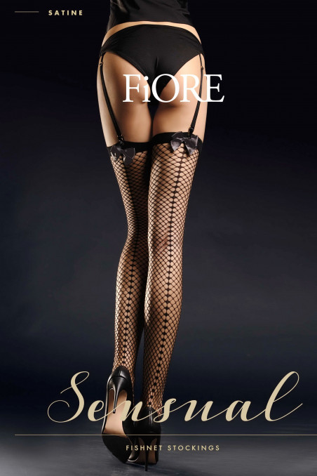 Панчохи в сітку з бантиком Fiore SATINE 30 den