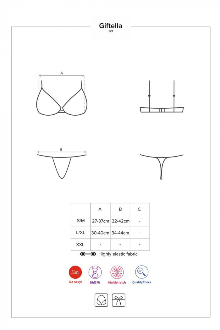 Комплект с тонкими ремешками Obsessive Giftella set