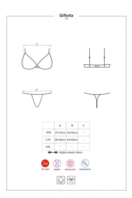 Комплект з тонкими ремінцями Obsessive Giftella set