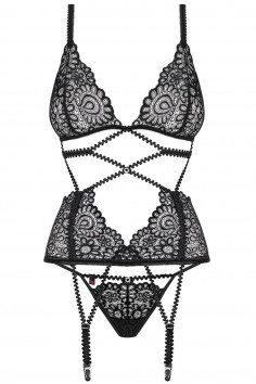 Корсет з пажами для панчіх Obsessive Mixty corset 2