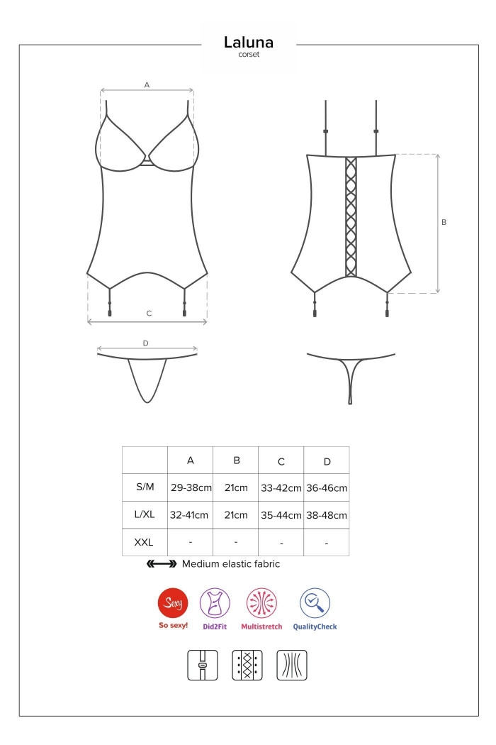 Корсет під шкіру Obsessive Laluna corset