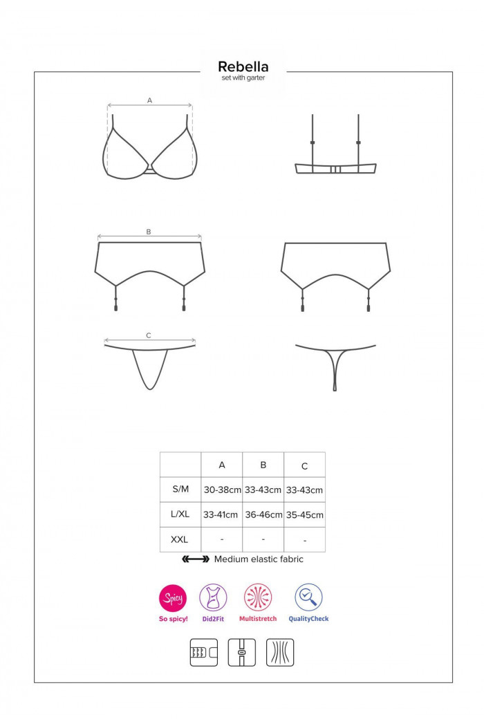 Комплект под кожу Obsessive Redella garter