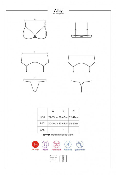 Комплект с широким поясом Obsessive Ailay set