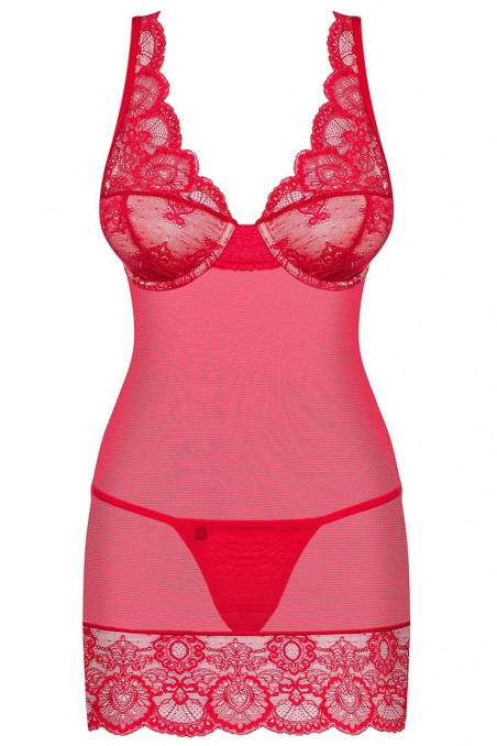 Сорочка со стрингами Obsessive 853-CHE-3