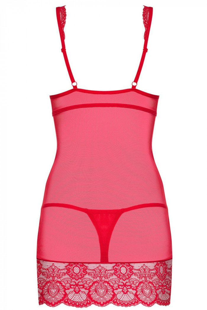 Сорочка со стрингами Obsessive 853-CHE-3