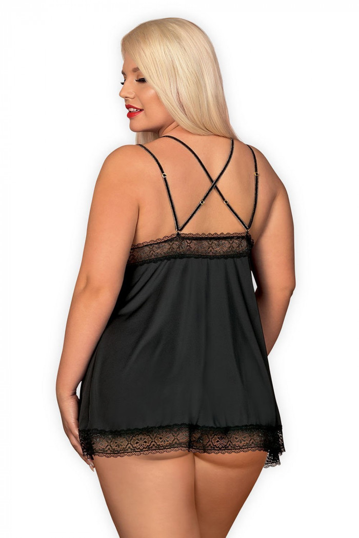 Пеньюар с трусиками Obsessive Lolitte babydoll XXL