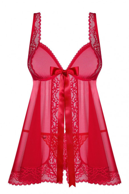 Пеньюар со стрингами Obsessive Rougebelle