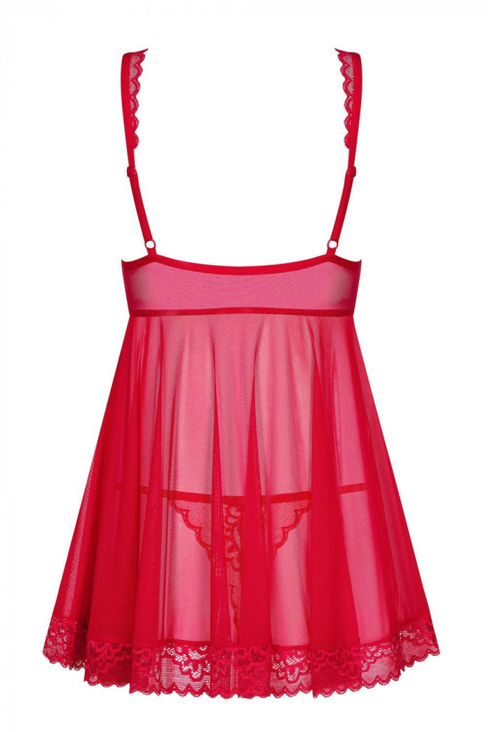 Пеньюар со стрингами Obsessive Rougebelle