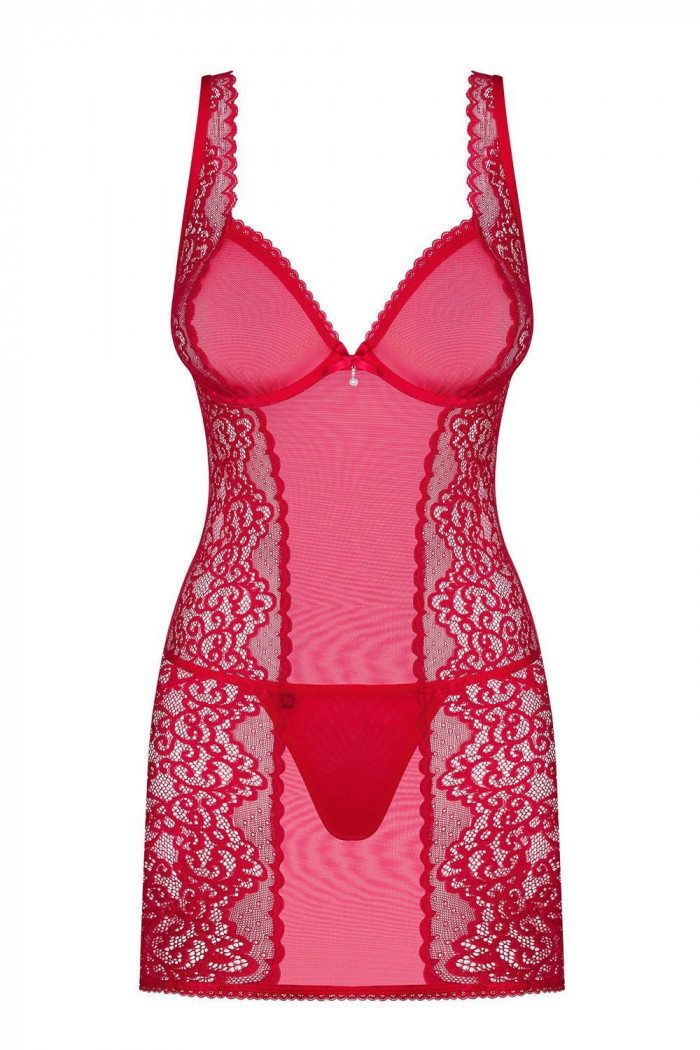 Сорочка со стрингами Obsessive Rougebelle chemise