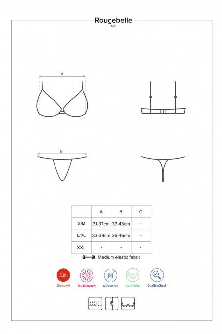 Комплект кружевной Obsessive Rougebelle