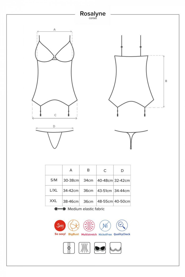 Корсет с трусиками Obsessive Rosalyne corset