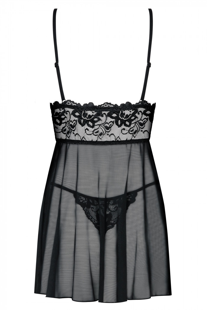 Сорочка з мереживним ліфом Obsessive Idillia babydoll