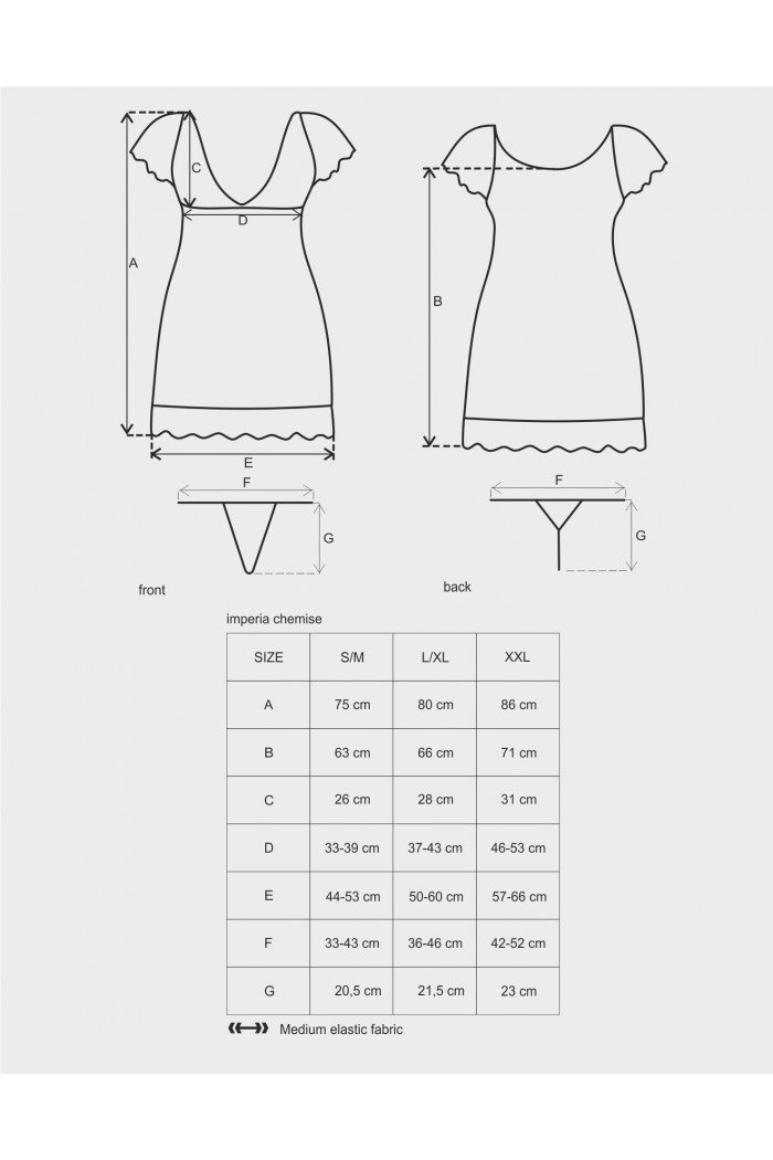 Сорочка с трусиками Obsessive Idillia chemise