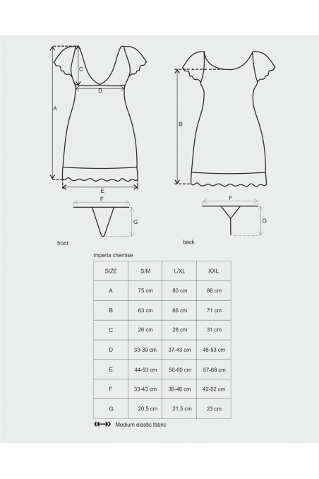 Сорочка с трусиками Obsessive Idillia chemise