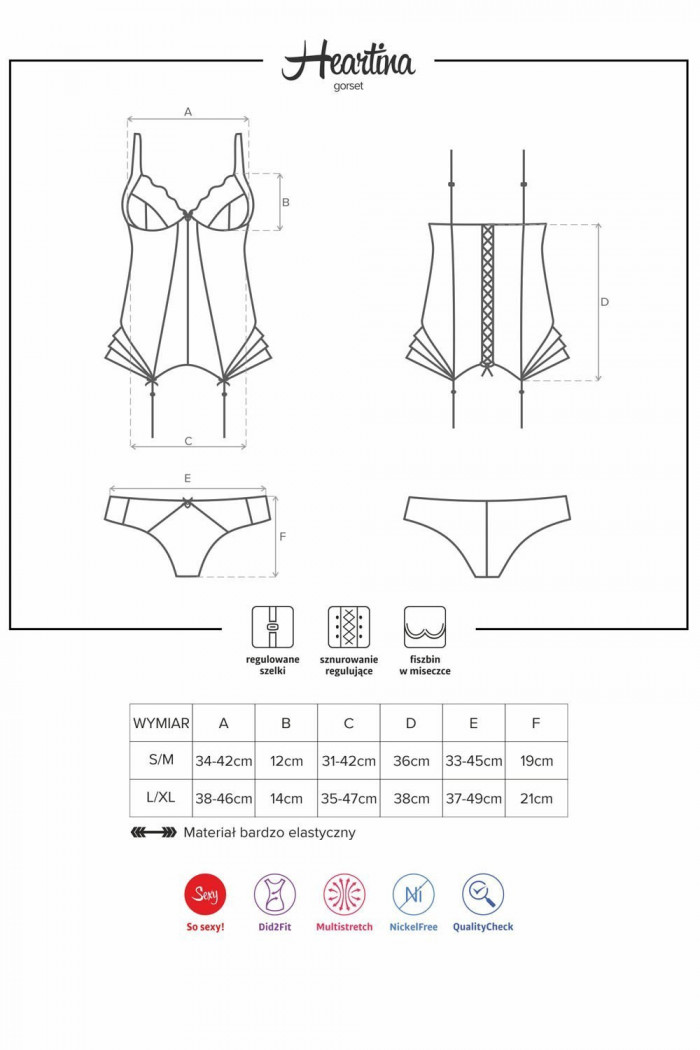 Корсет с трусиками Obsessive Heartina corset