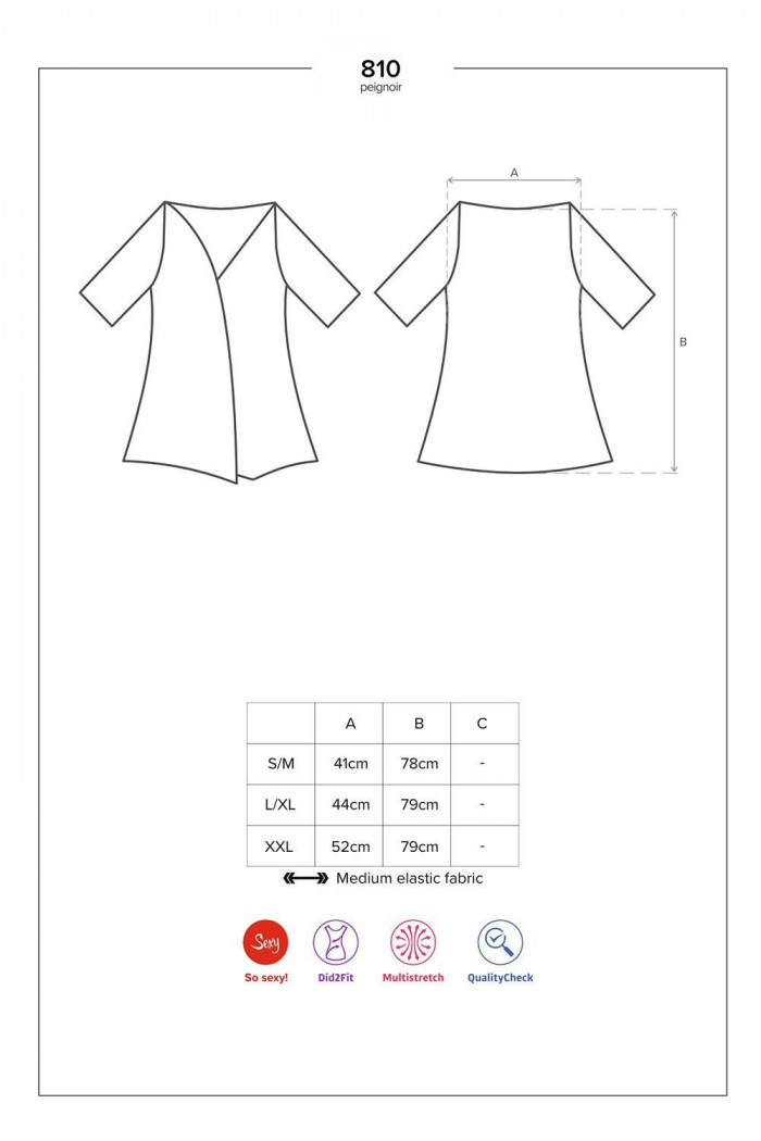 Халатик Obsessive 810-PEI-1 XXL