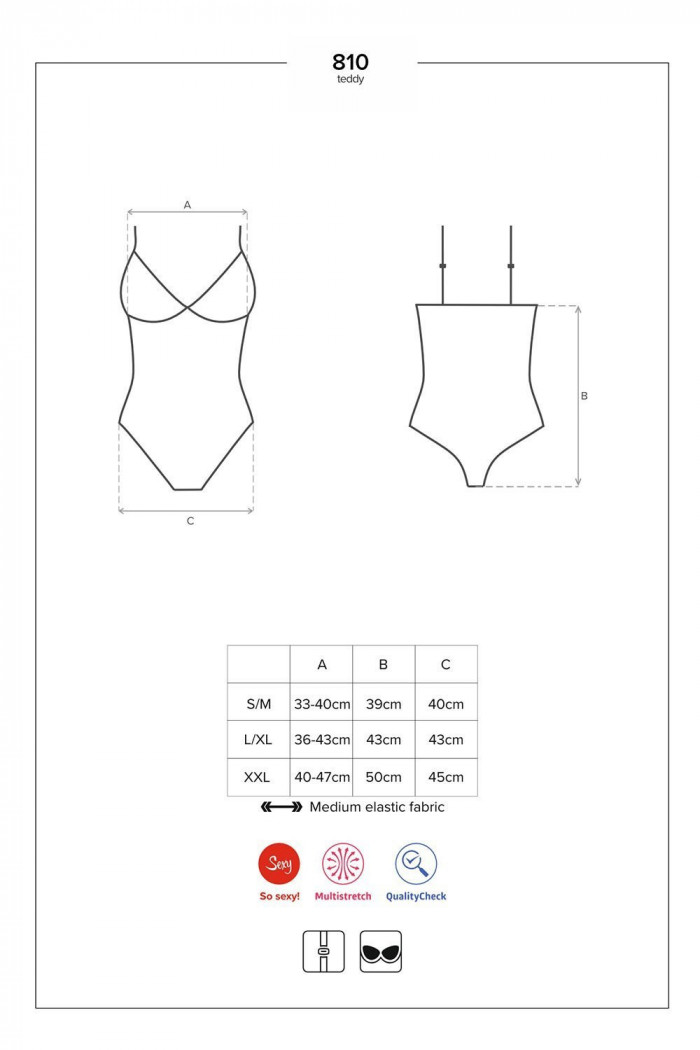 Боді мереживний Obsessive 810-TED-1 XXL