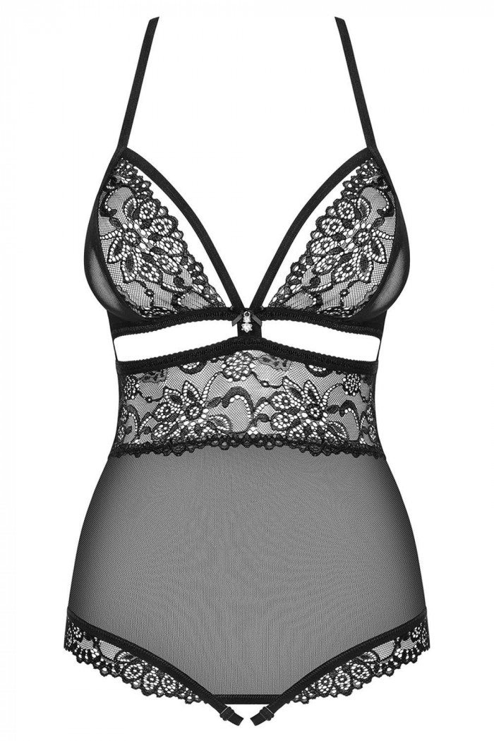 Боди с вырезом Obsessive 838-TED-1 XXL