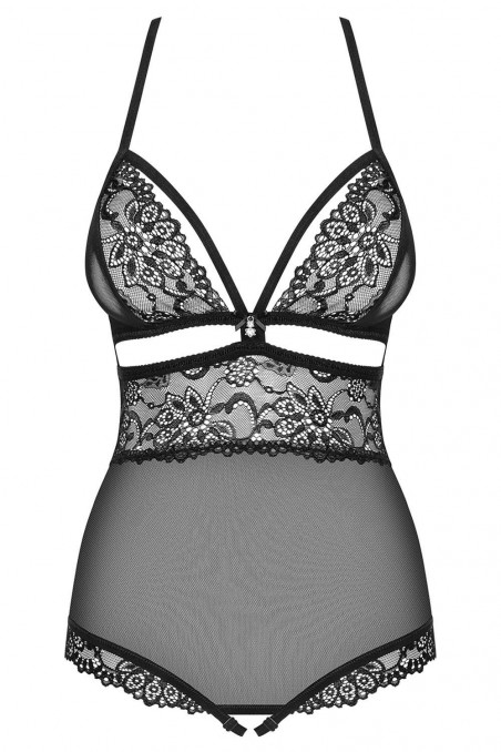 Боди с вырезом Obsessive 838-TED-1 XXL