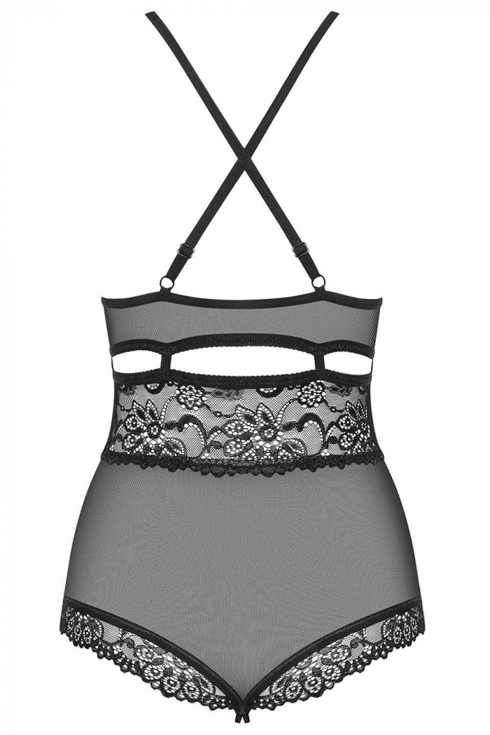 Боди с вырезом Obsessive 838-TED-1 XXL