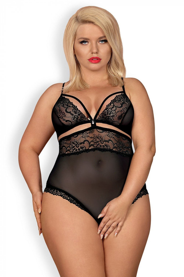 Боди с вырезом Obsessive 838-TED-1 XXL