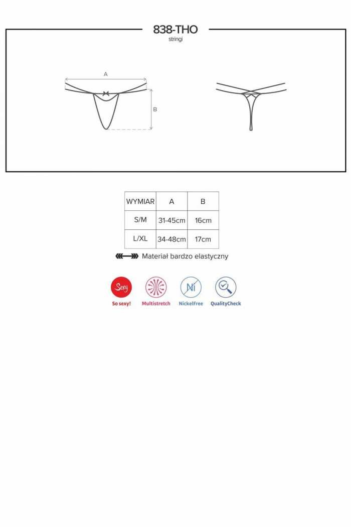 Стрінги з ремінцями Obsessive 838-THO-1