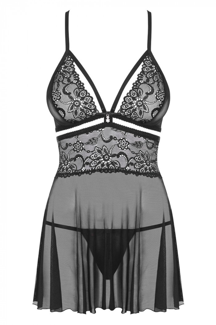 Пеньюар з трусиками Obsessive 838-BAB-1 xxl