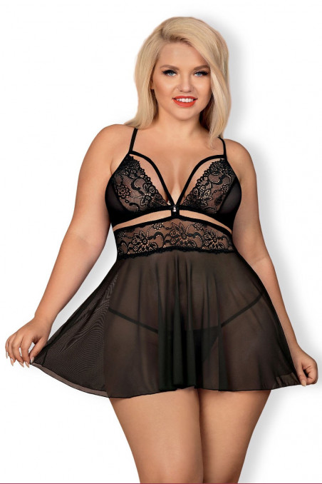 Пеньюар з трусиками Obsessive 838-BAB-1 xxl