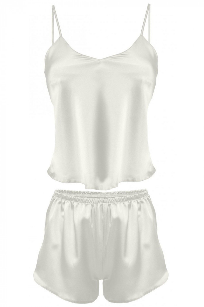 Пижама атласная DKaren Karen молочная