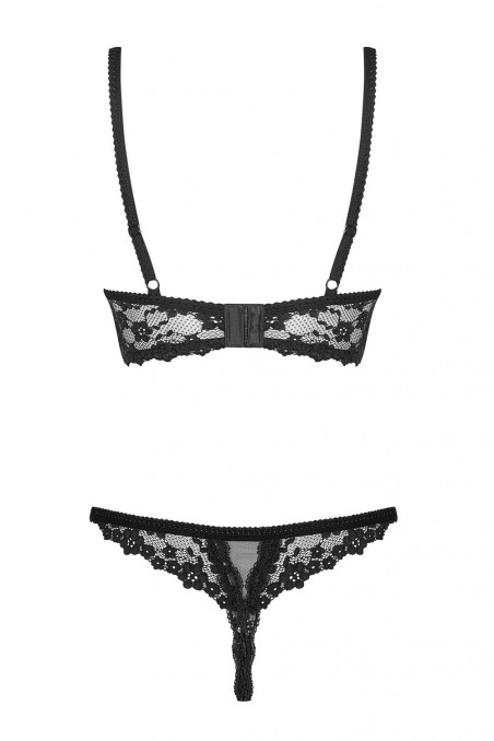 Комплект с открытым бюстом и трусиками Obsessive Letica set otwarte