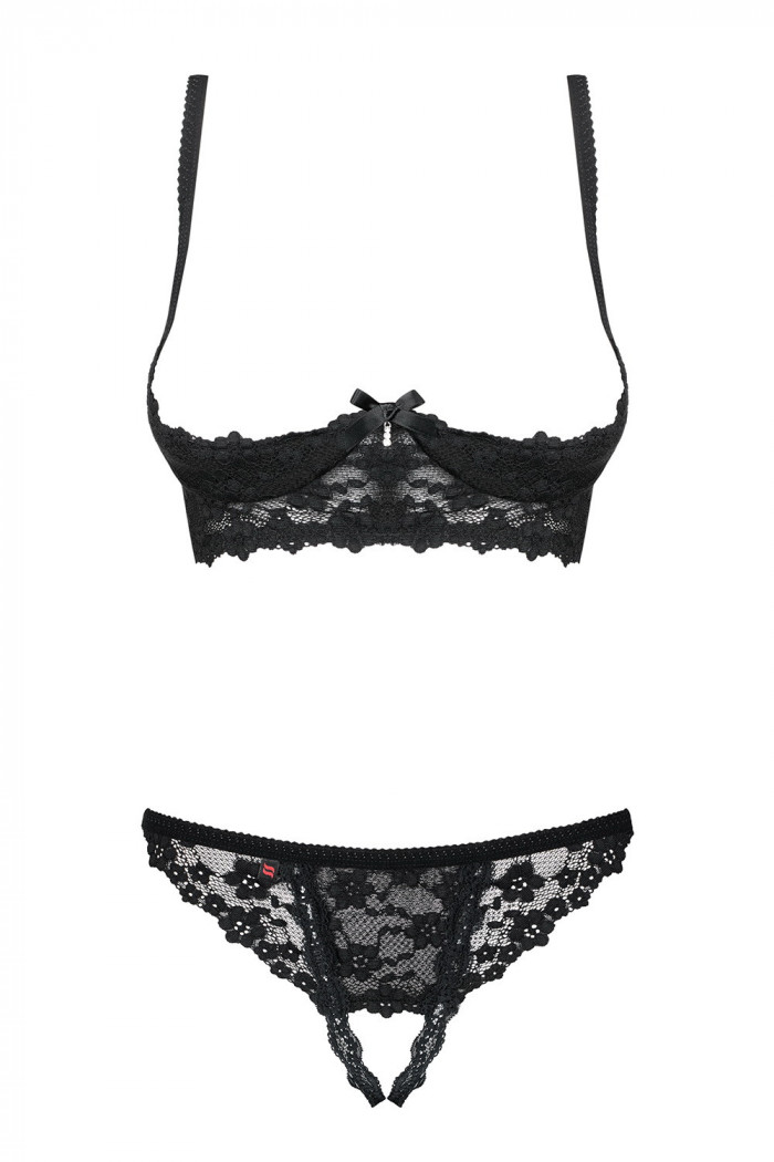 Комплект з відкритим бюстом і трусиками Obsessive Letica set otwarte
