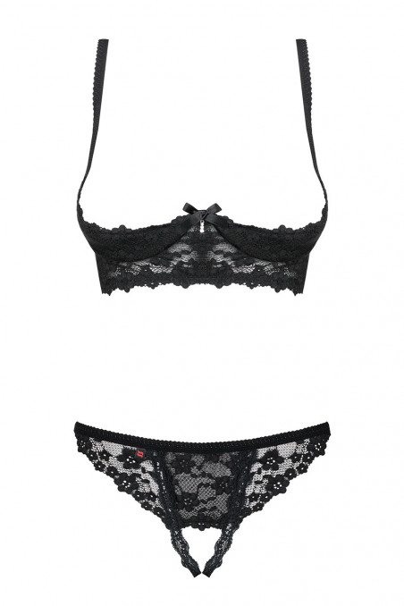 Комплект с открытым бюстом и трусиками Obsessive Letica set otwarte
