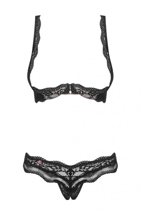 Комплект с открытым бюстом и трусиками Obsessive Luvae set otwarty