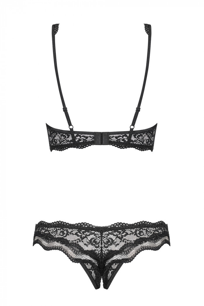 Комплект з відкритим бюстом і трусиками Obsessive Luvae set otwarty
