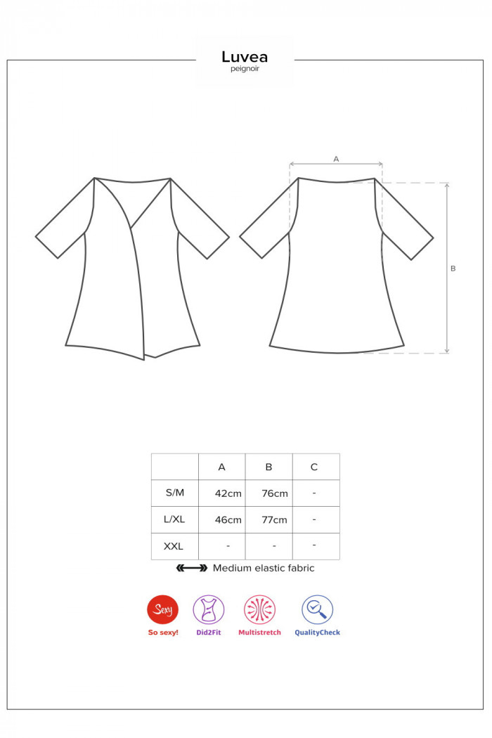 Халат сатиновий з мереживом Obsessive Luvae peignoir