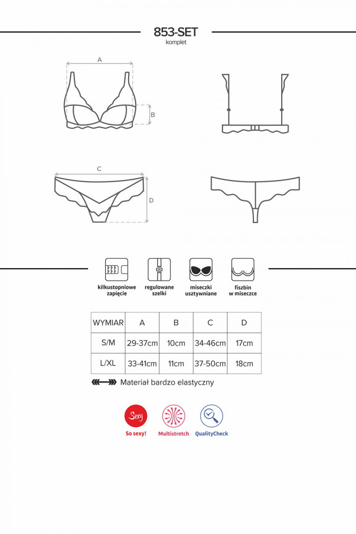 Комплект кружевной Obsessive 853-SET-2
