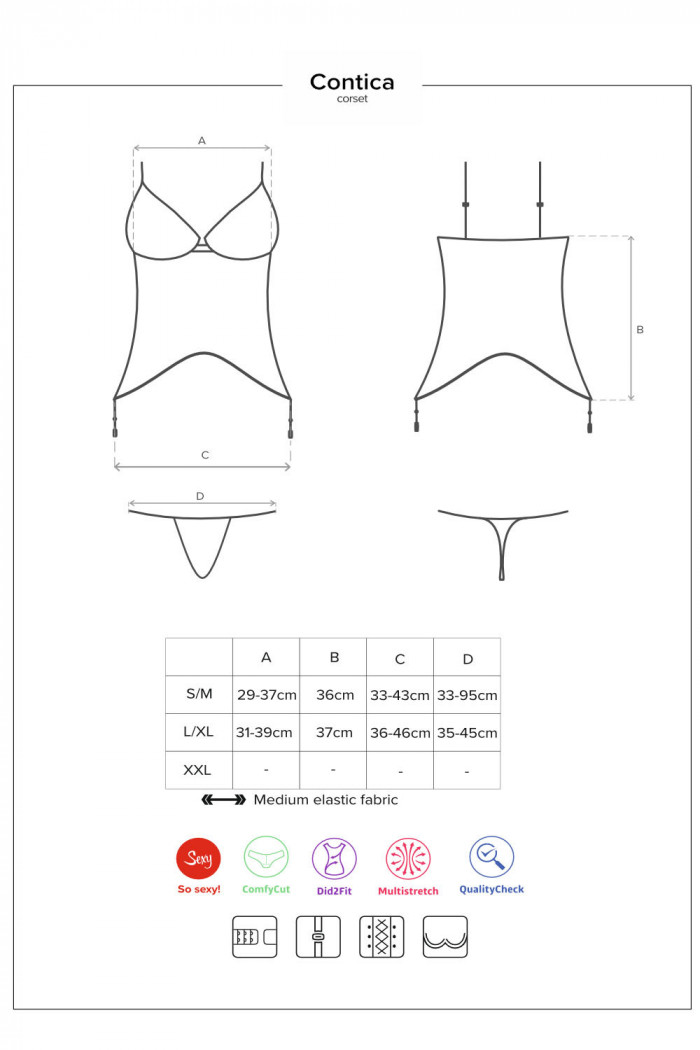 Корсет з трусиками Obsessive Contica corset