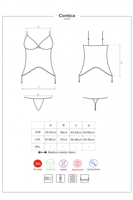 Корсет с трусиками Obsessive Contica corset