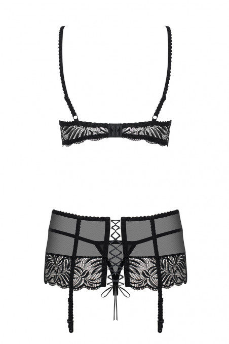 Комплект кружевной с широким поясом Obsessive Contica set