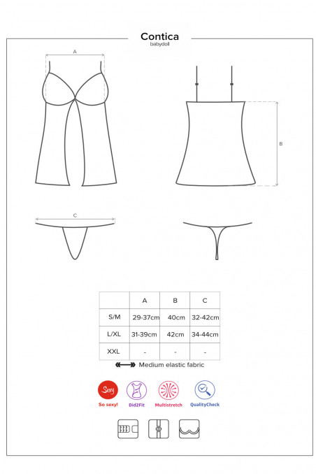 Пеньюар с трусиками Obsessive Contica babydoll