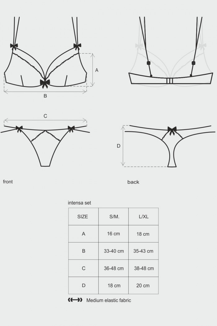 Комплект кружевной коралловый Obsessive Intensa set