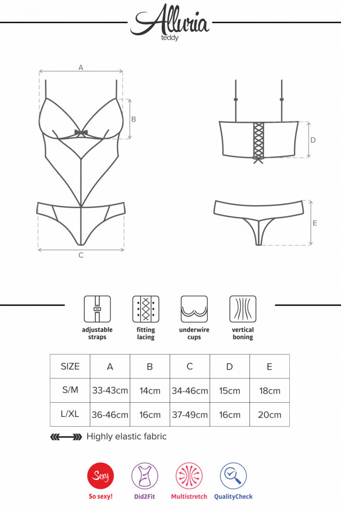 Кружевное боди Obsessive Alluria